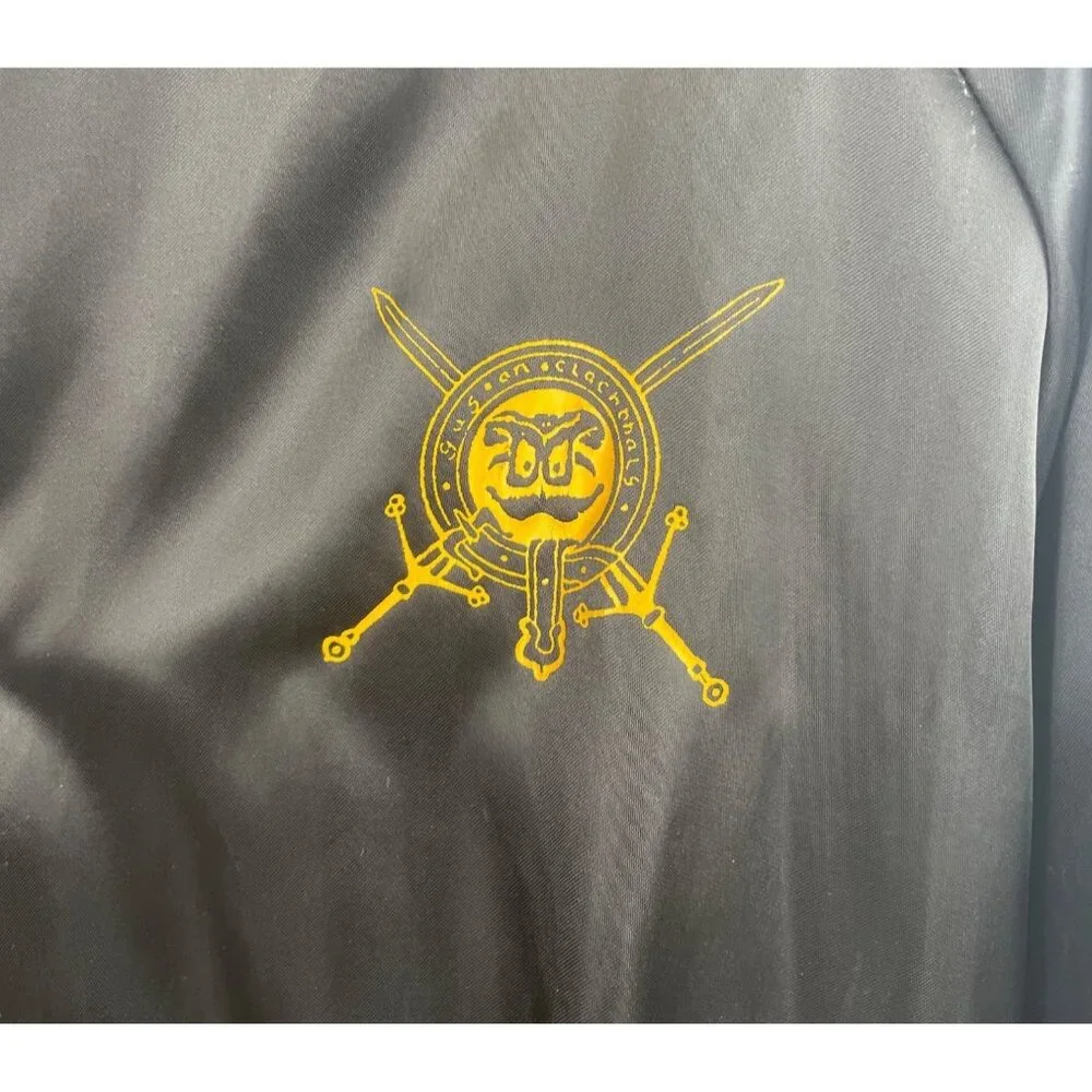 Highlander Antioch Vintage Satin Jacket Black Embroidered Lettering Mens Large - Picture 4 of 12